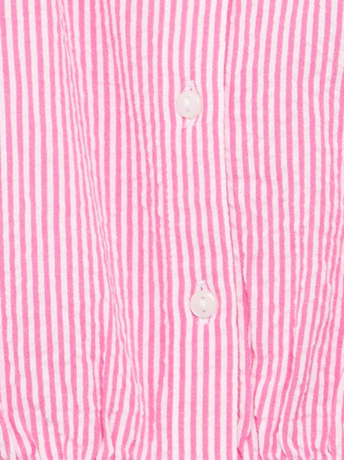Blouse rayée en popeline en col claudine - Kiabi