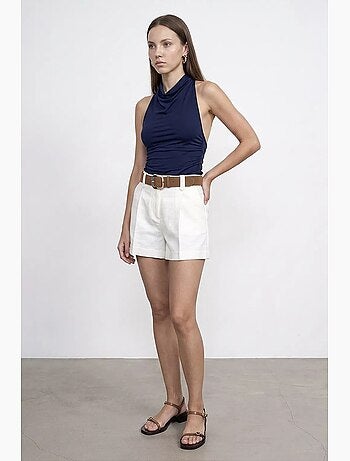 Blouse sans manches à col bénitier et dos nu dilvin