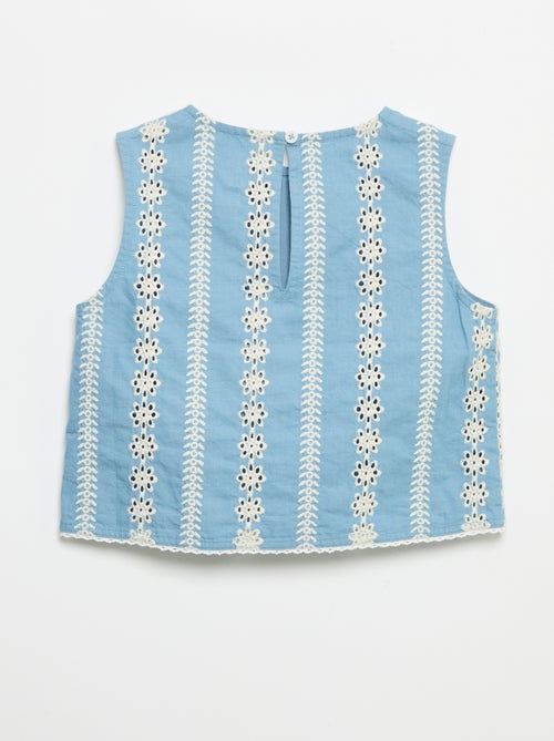 Blouse sans manches avec broderies all over - Kiabi