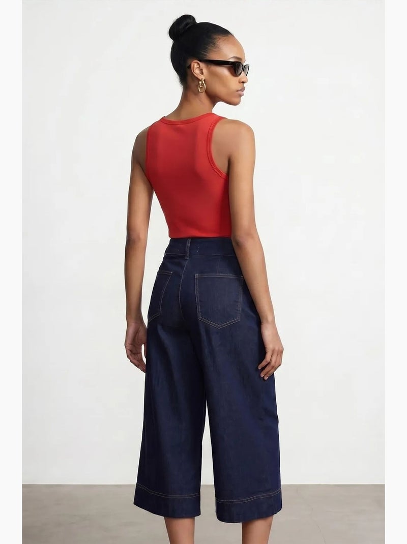 Blouse sans manches cintrée avec broderie dilvin Rouge - Kiabi