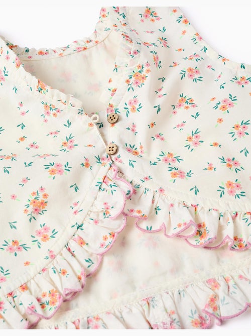 Blouse sans manches en coton avec motif floral - Kiabi
