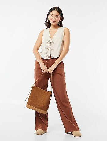 Blouse sans manches en lin mélangé