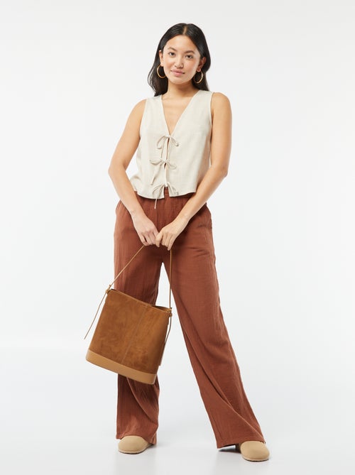 Blouse sans manches en lin mélangé - Kiabi