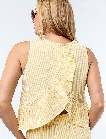 Blouse sans manches maille gaufrée