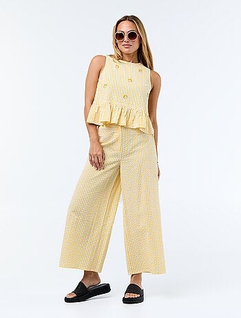 Blouse sans manches maille gaufrée