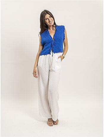 Blouse sans manches smocke OZAKIA