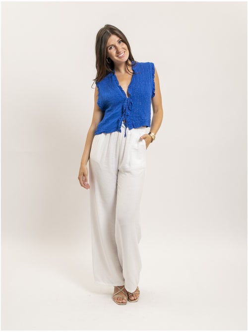 Blouse sans manches smocke ozakia - Kiabi