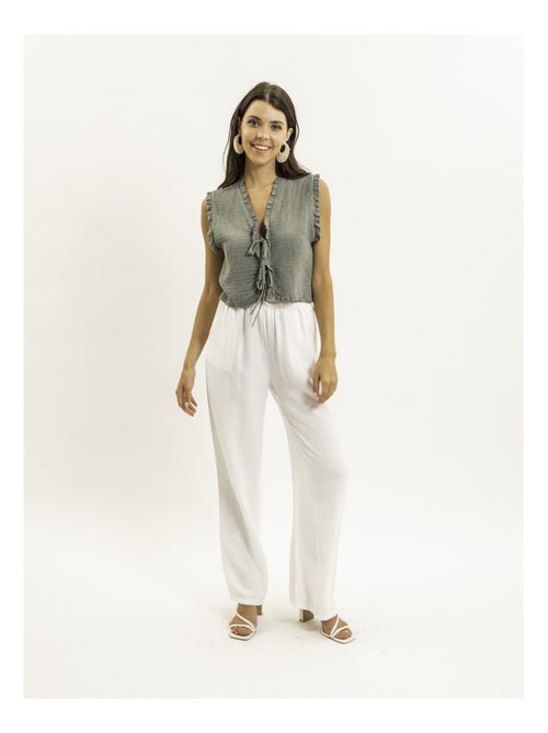 Blouse sans manches smocke ozakia - Kiabi