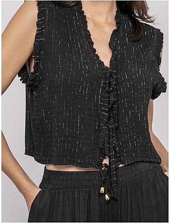 Blouse sans manches smocke OZAKIA