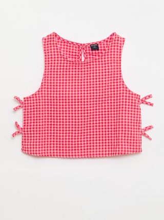 Blouse sans manches vichy