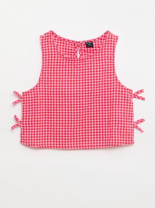 Blouse sans manches vichy - Kiabi