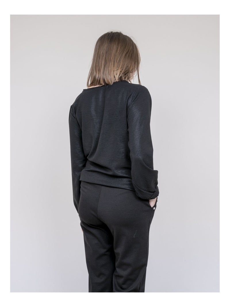Blouse satinée onesta Noir - Kiabi