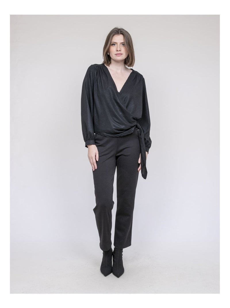 Blouse satinée onesta Noir - Kiabi