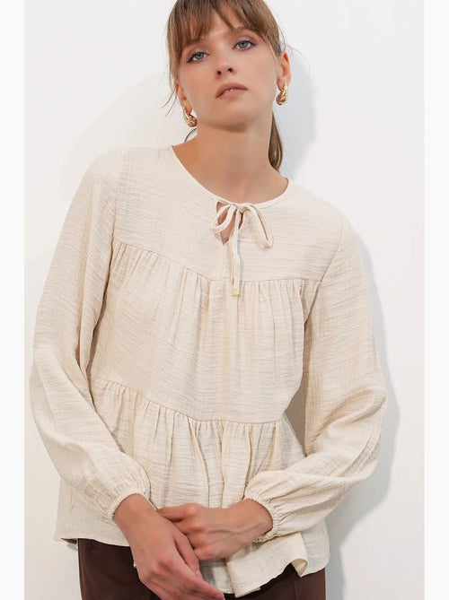 Blouse structuur met knoop voor bdart - Kiabi