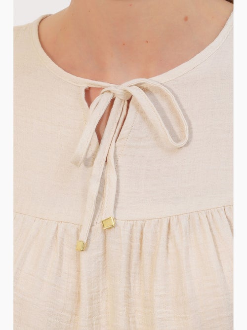 Blouse structuur met knoop voor bdart - Kiabi