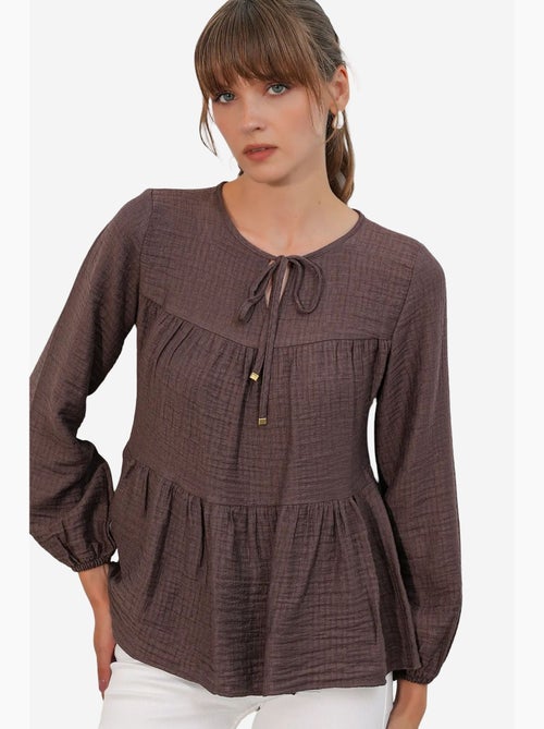 Blouse structuur met knoop voor bdart - Kiabi