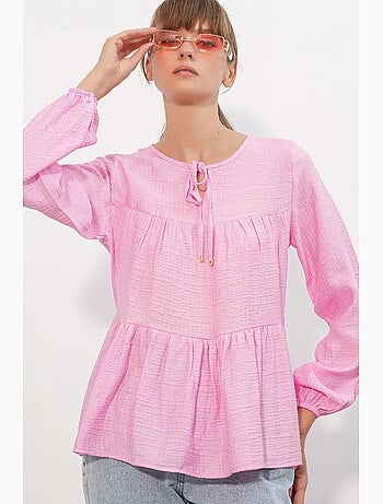 Blouse texturée à nouer devant bdart