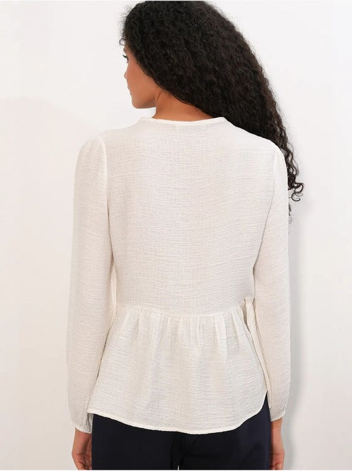 Blouse tissée à volants avec lien bdart - Kiabi