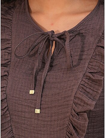 Blouse tissée à volants avec lien bdart