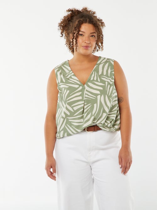 Blouse uni avec couture fantaisie au col - Kiabi