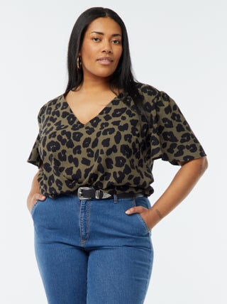 Blouse uni manches courtes