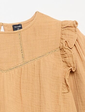 Blouse unie en gaze de coton