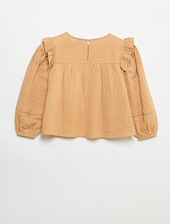Blouse unie en gaze de coton