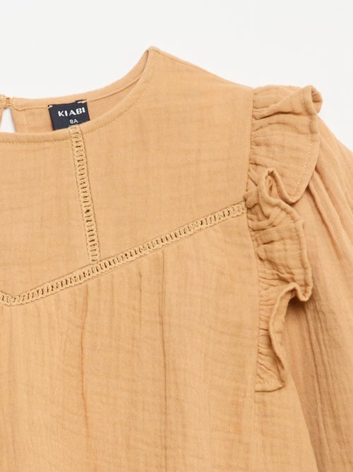 Blouse unie en gaze de coton - Kiabi Blouse unie en gaze de coton - Kiabi