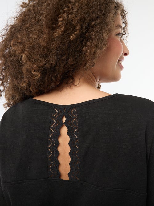 Blouse van crêpestof met korte mouwen - Kiabi
