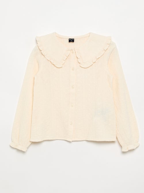 Blouse van dubbel gaas met Peter Pan-kraag - Kiabi