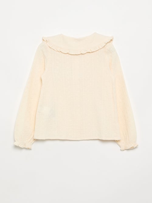 Blouse van dubbel gaas met Peter Pan-kraag - Kiabi