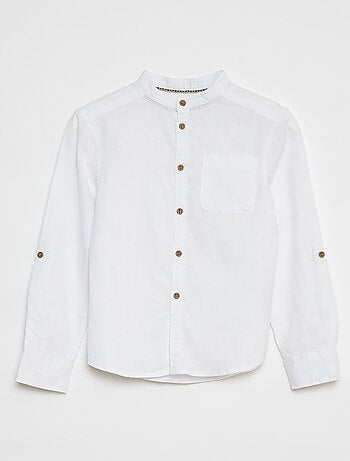 Blouse van gemengd linnen