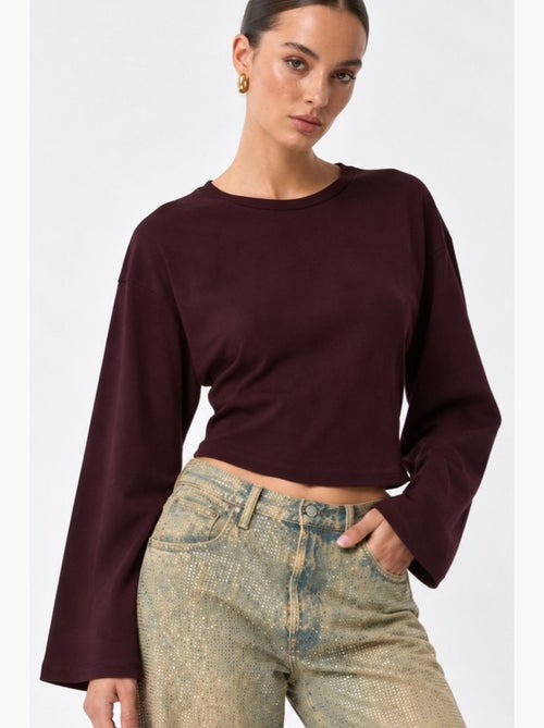 Blouse van katoen en elastaan busem - Kiabi