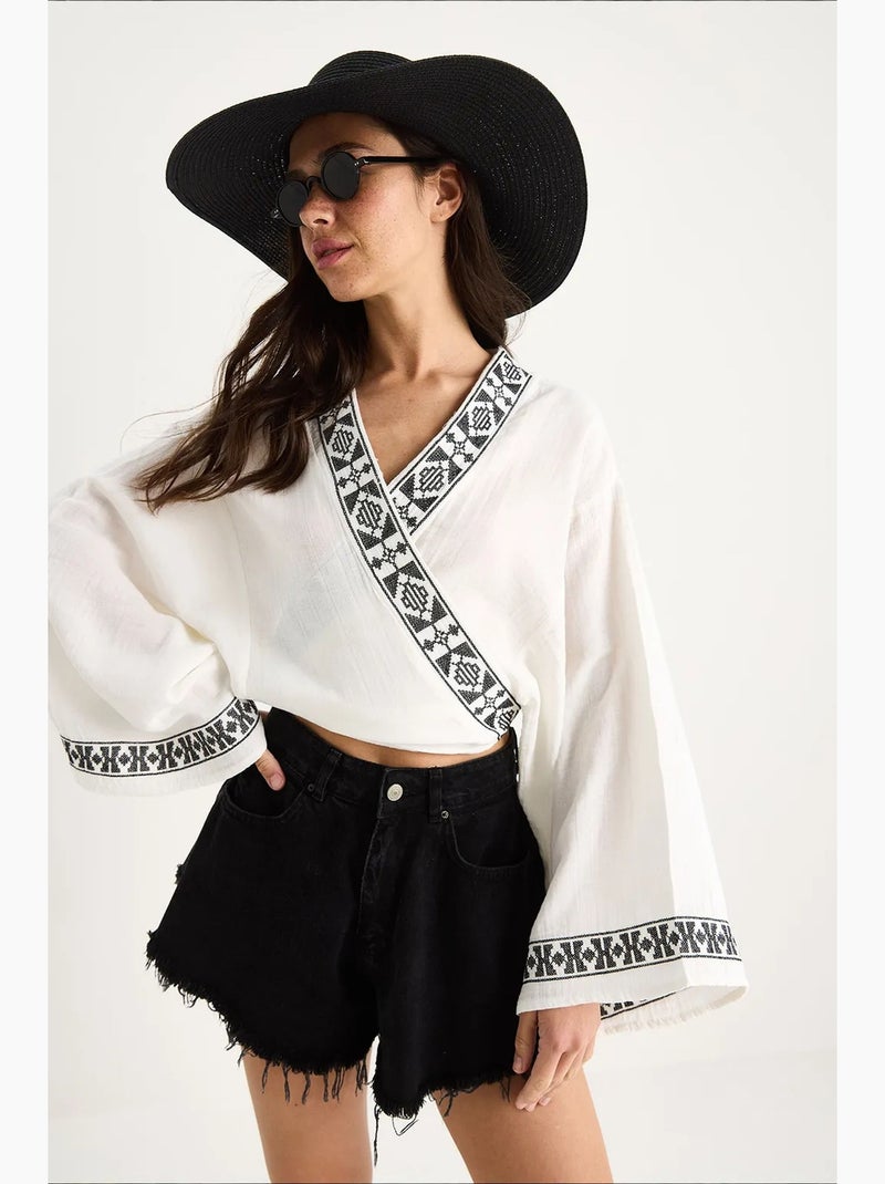 Blouse van katoen lucci Wit - Kiabi