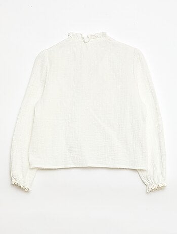 Blouse van katoen met plumetis