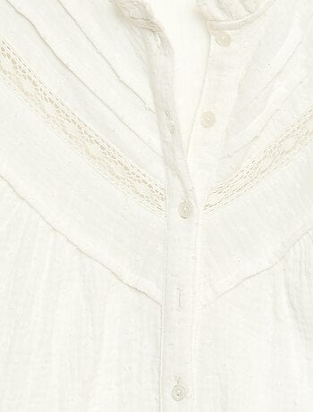 Blouse van katoen met plumetis