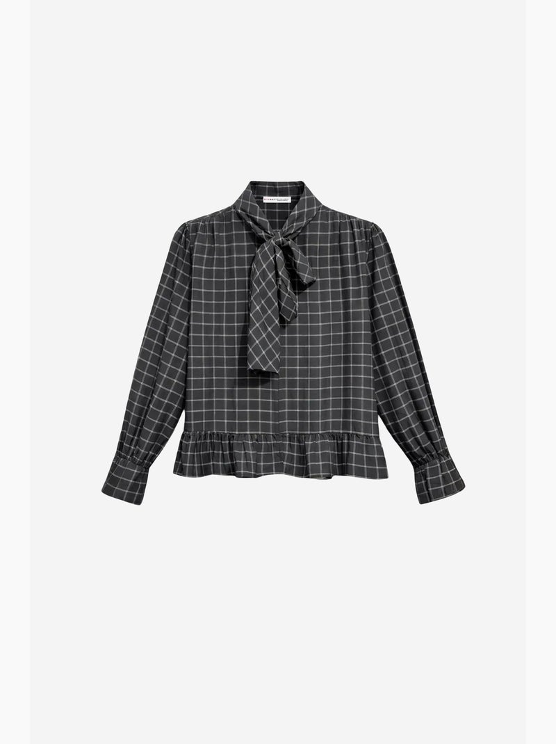 Blouse van katoen mixray Grijs Zwart - Kiabi