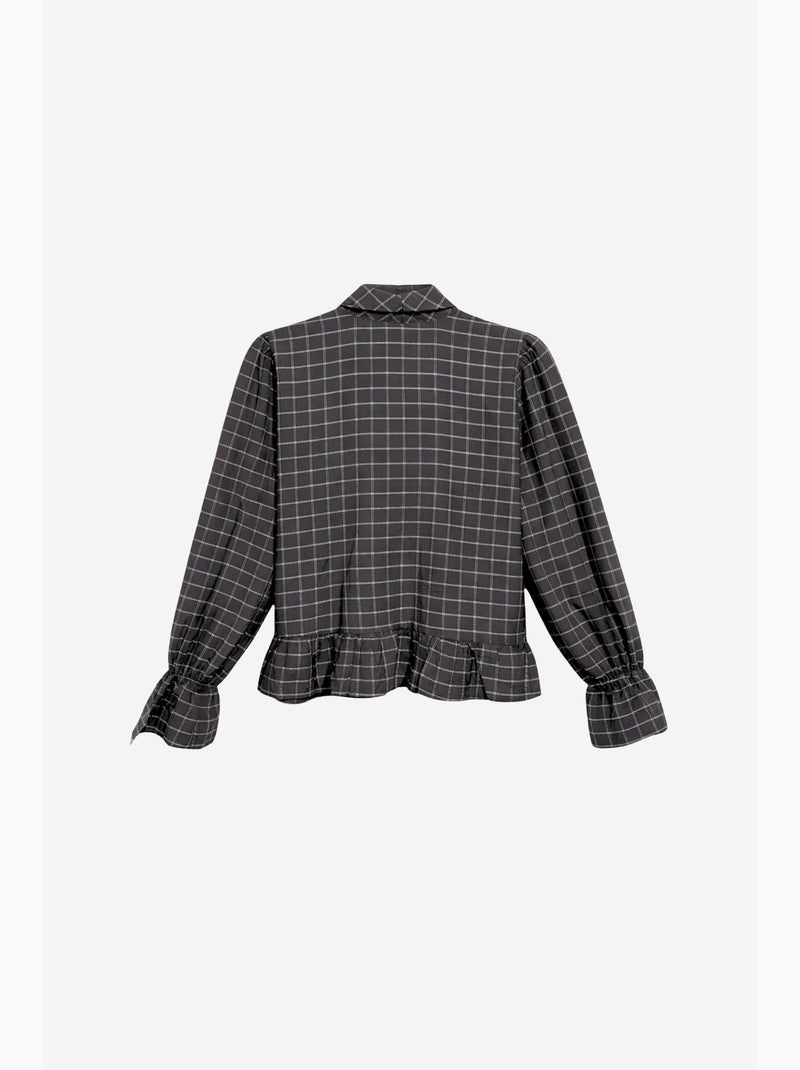 Blouse van katoen mixray Grijs Zwart - Kiabi