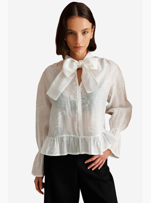 Blouse van katoen mixray - Kiabi