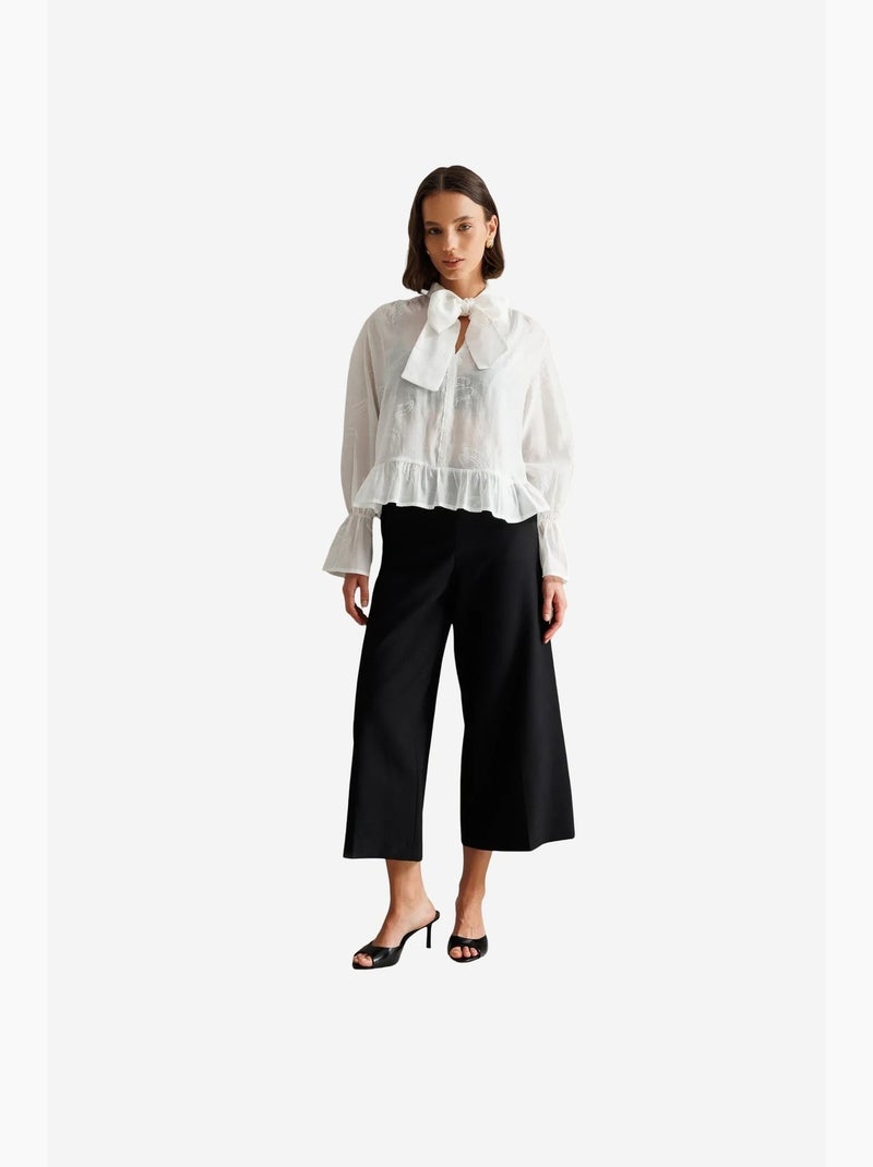 Blouse van katoen mixray Wit - Kiabi