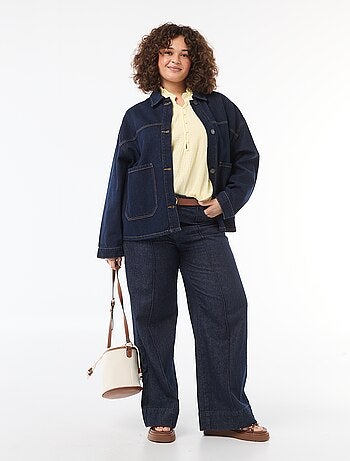 Blouse van katoengaas met gefronste kraag