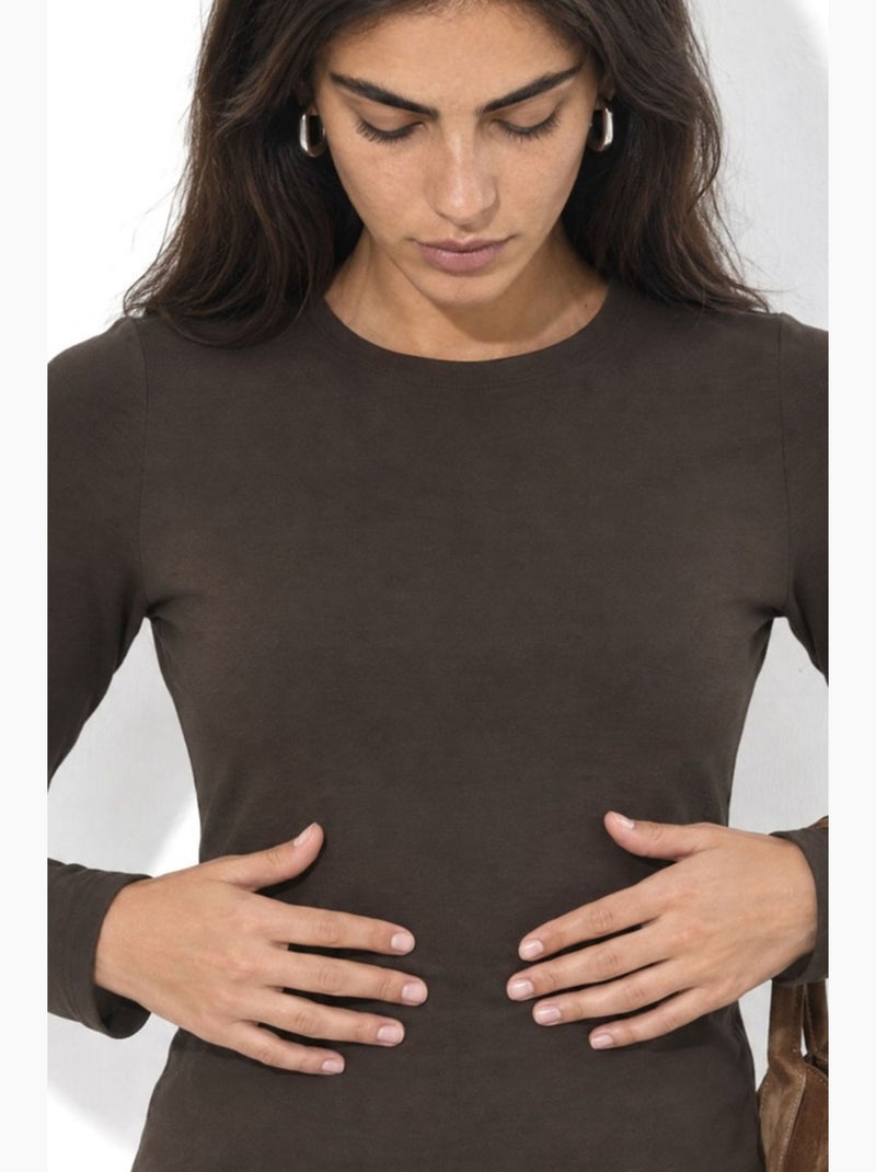Blouse van katoenmix busem Zwart - Kiabi