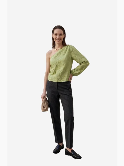 Blouse van katoenpopeline met één schouder en uitsnijding my fashion - Kiabi