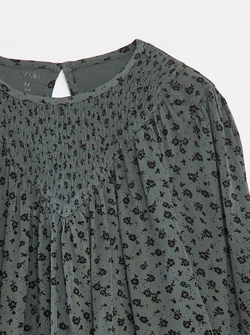 Blouse van kreukeltricot met print - Kiabi