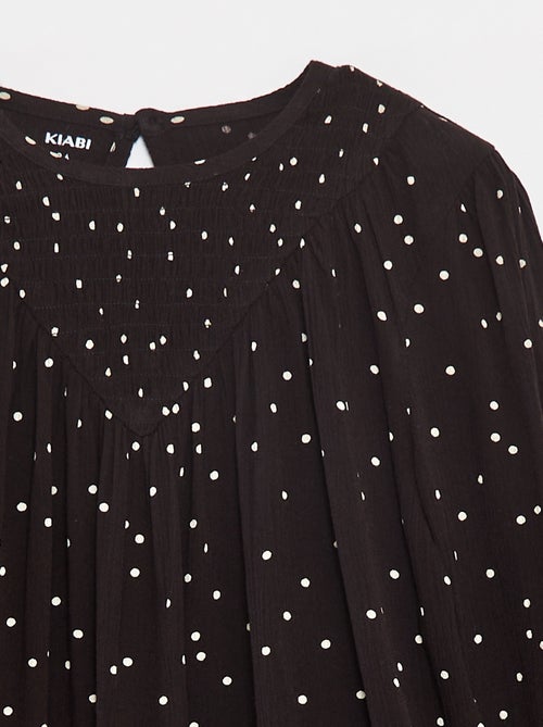 Blouse van kreukeltricot met print - Kiabi