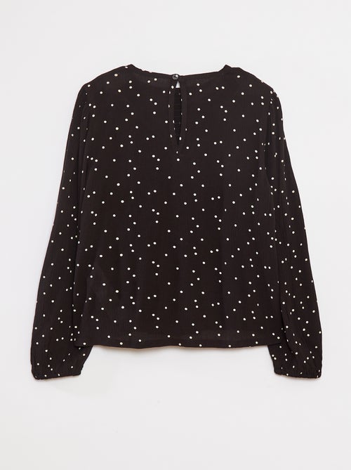 Blouse van kreukeltricot met print - Kiabi