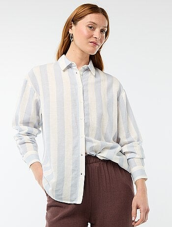 Blouse van linnenmix