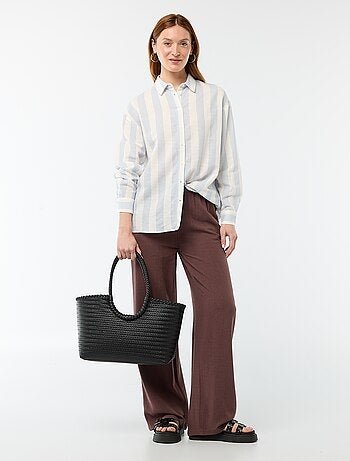 Blouse van linnenmix