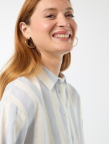 Blouse van linnenmix