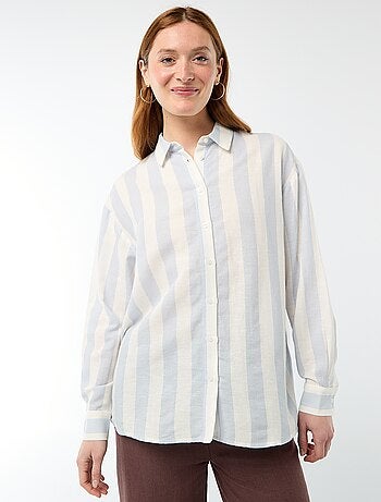 Blouse van linnenmix